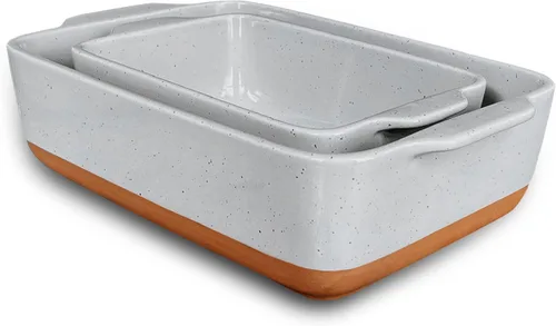 Miniatura 22 de Mora - Plato para hornear de porcelana profunda, 9 x 13 pulgadas, apto para horno a mesa, congelador Earl Grey