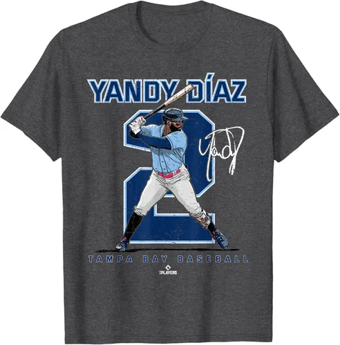 Miniatura 20 de Camiseta Number and Portrait Yandy Diaz Tampa Bay MLBPA, Negro