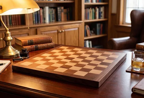 StonKraft Tablero de ajedrez de madera sin piezas para jugadores profesionales de ajedrez – Piezas de ajedrez de madera y latón adecuadas