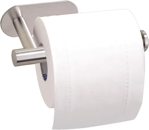 Miniatura 8 de athroom Soporte de papel higiénico autoadhesivo para montaje en pared, acero inoxidable, sin perforar, soporte para papel higiénico, para pegar