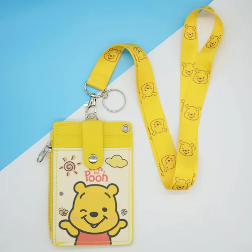 Miniatura 7 de Winnie - Lindo tarjetero con cordón, tarjetero para tarjetas de crédito de identificación de Pooh, bolsa con cordón, funda para tarjetas de cuello
