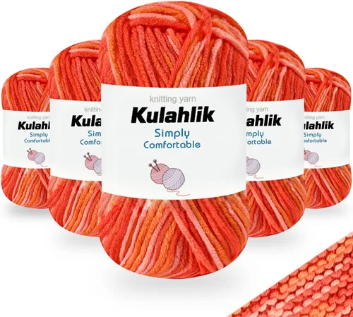 Miniatura 119 de 50g (1x50g) Hilo Acrílico para Crochet y Tejido, Hilo Degradado Colorido, 1 Rollo de Madejas, Hilo Acrílico Multicolor, Perfecto para Proyectos