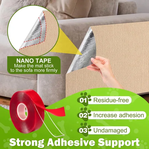 Miniatura 5 de ENONCI Protector de esquina de pared de sofá de 23.6 x 15.8 pulgadas para gatos de interior, protector de muebles antiarañazos contra arañazos