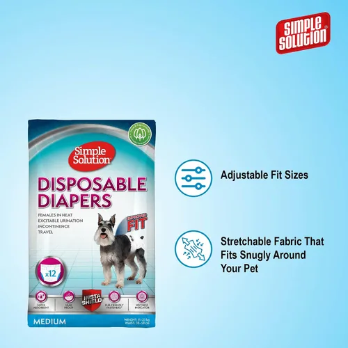 Miniatura 6 de Simple Solution Pañales para perros desechables, 12 unidades, M