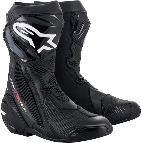 Botas de motociclismo Alpinestars Supertech R, Certificación CE, calzado de alto rendimiento y protección, talla 95, color negro