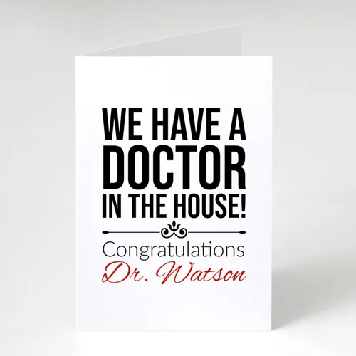Miniatura 5 de Tarjetas de graduación personalizadas para médico, tarjeta de felicitación personalizada para hija o hijo, tenemos un médico en la casa, regalos