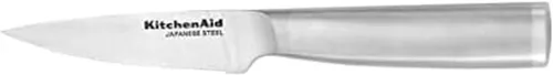 KitchenAid Cuchillo de pelar de acero inoxidable forjado gourmet con cubierta de hoja de ajuste personalizado, cuchillo de cocina afilado, hoja de