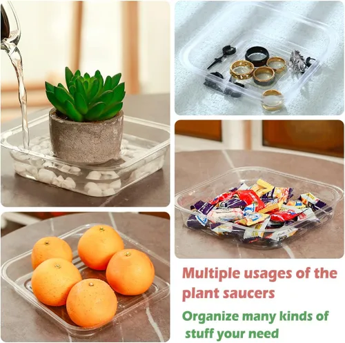 Miniatura 5 de Paquete de 30 platillos de plantas para interiores, bandejas de plantas de 4 pulgadas para macetas, bandejas de plástico para plantas, bandejas