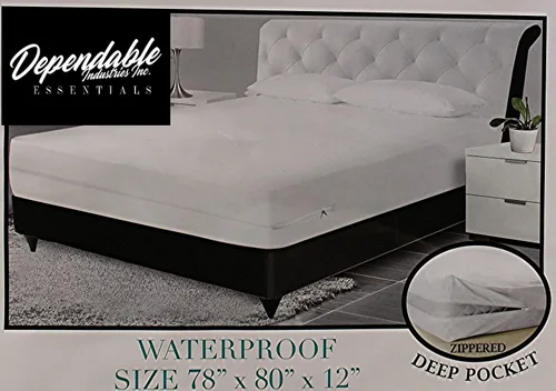Miniatura 3 de Protector de colchón de vinilo tamaño King con cremallera, 100% impermeable, evita manchas y derrames (King)