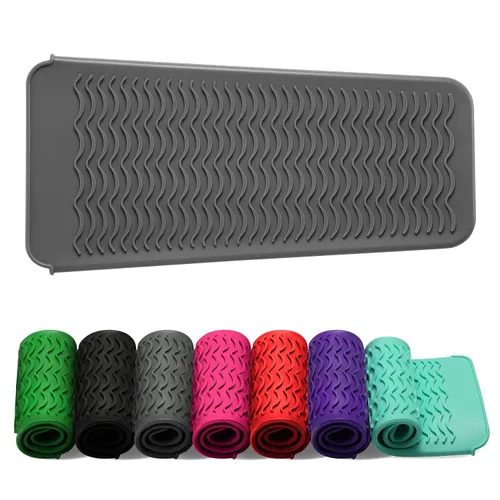 Miniatura 9 de ZAXOP Paquete de 2 bolsas de silicona resistentes al calor para plancha plana, rizador, alisador de cabello, varitas para rizar el cabello, Rosa