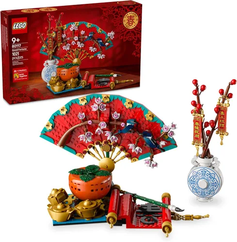 LEGO Festival de Primavera de Buena Fortuna - Juguete de Construcción Educativo y de Aprendizaje - Juguete Festivo Chino para Niños, Niños y Niñas,