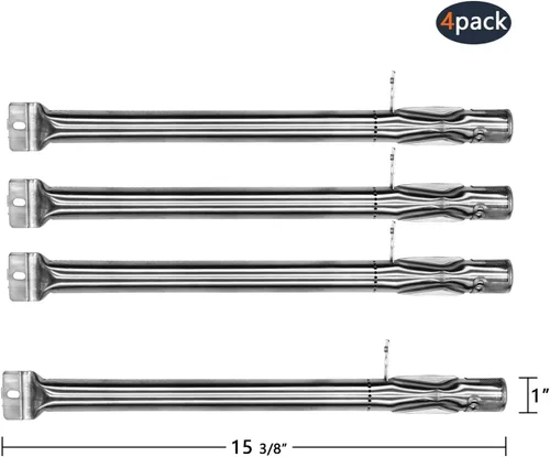 Miniatura 2 de Hongso SBF231 -Tubo quemador universal de acero inoxidable (paquete de 4 unidades) de reemplazo para parrillas de asadores de gas profesionales