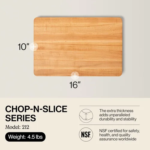 Miniatura 2 de Tabla de corte John Boos Chop-N-Slice de 12 x 8 x 1 pulg, junta de corte profunda