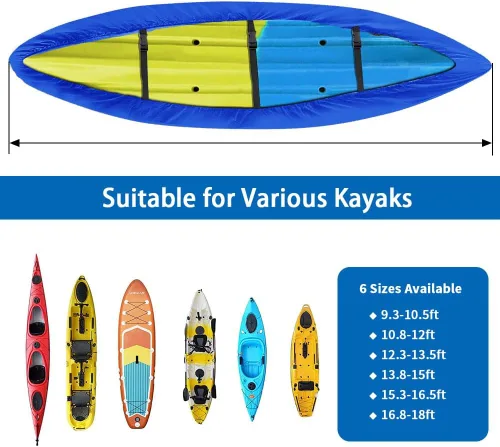 Miniatura 4 de iCOVER Funda para Kayak, Fundas Impermeables para Kayak para Almacenamiento al Aire Libre, Funda Resistente al Polvo para Canoa para Almacenamiento