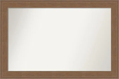 Miniatura 361 de Amanti Art Espejo de baño marrón para sobre el fregadero, 25 x 25 pulgadas, hecho a medida, espejo de tocador cuadrado marrón medio, marco de madera