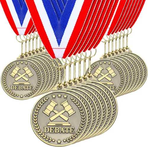 Miniatura 19 de Quelay 30 piezas Medallas de premio de 2" al por mayor, medallas ganadoras de oro con cintas para el cuello, medallas de trofeo de metal, premio