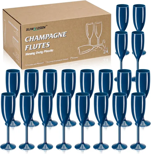 Miniatura 8 de XUWAIDSGN Copas de champán acrílicas, copas de champán para brindis de boda, copa de champán de plástico, reutilizable, irrompible, para despedida