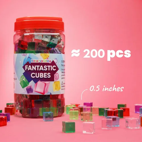 Miniatura 2 de Cubos acrílicos, piedras preciosas y cristales, diamantes falsos, tarro de 200 piezas de joyas de relleno de jarrón para manualidades, rocas