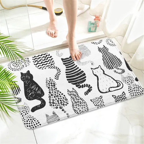 Miniatura 24 de Alfombra Tapete de Baño Abstracta Boho de Mediados de Siglo - Alfombra de Baño de Goma Antideslizante Absorbente Suave para Bañera Ducha Lavabos