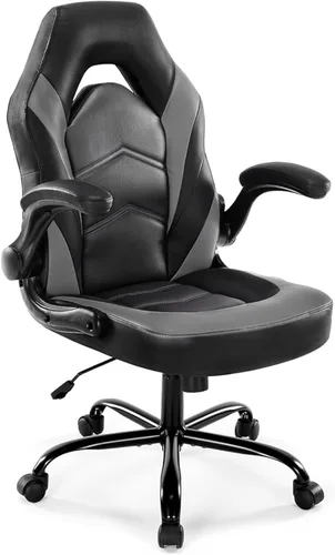 Miniatura 9 de DUMOS Silla ergonómica para juegos de computadora, escritorio de oficina en casa con soporte lumbar de piel sintética, juego de video grande y alto