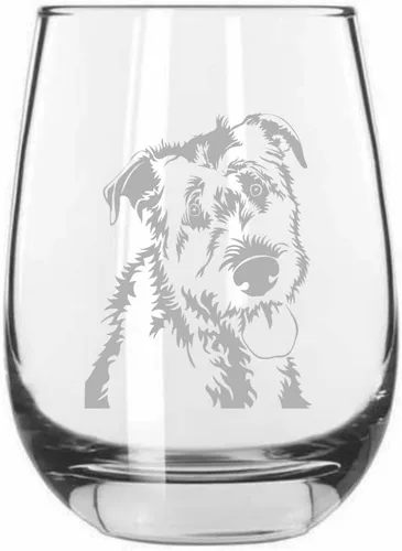 Miniatura 77 de Sakhalin Husky Dog - Copa de vino grabada personalizada de 15.25 onzas sin tallo