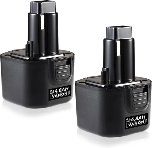 VANON Paquete de 2 baterías de repuesto de 4.8Ah DW9062 para Dewalt 9.6V Ni-MH DW9061 DE9036 DE9061 DE9062 DW926 DW955K compatibles con herramientas