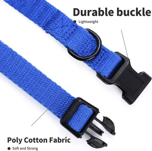 Miniatura 3 de Mile High Life Collar ajustable de polialgodón suave y fuerte con hebilla de liberación rápida para perros pequeños a grandes