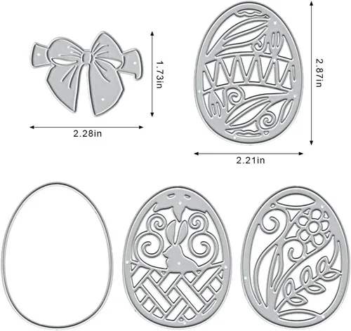 Miniatura 2 de 4 troqueles de corte de huevos de Pascua para suministros de fabricación de tarjetas, decoración de plantillas de plantillas de plantillas