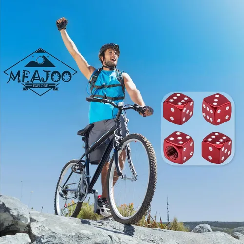 Miniatura 5 de 4 tapas de vástago de válvula de neumático estilo dado, con anillo de goma O, cubiertas universales de aleación de aluminio a prueba de polvo