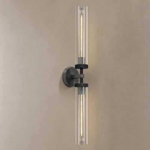 Miniatura 15 de Aplique de pared de baño de 30", apliques de pared de latón con cableado fijo, aplique de pared dorado regulable, apliques lineales moleteados