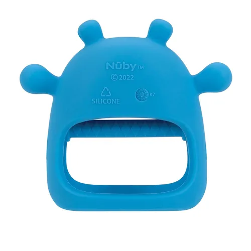 Miniatura 5 de Nuby Manopla de dentición de muñeca de silicona - Anillo de dentición para bebé - 3+ meses - Hipopótamo