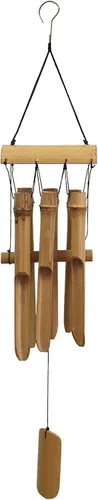Miniatura 2 de Carillón de viento de bambú para exteriores, 6 pequeños tubos de campana de bambú para decoración del hogar al aire libre o interior, sonido
