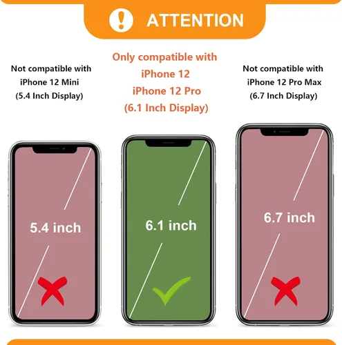 Miniatura 2 de Bocasal Funda tipo cartera cruzada para iPhone 12/12 Pro, bloqueo RFID, de piel sintética, con cremallera, bolso cartera con tapa plegable, funda