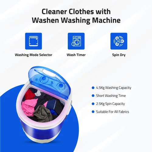 Miniatura 4 de Lavadora portátil de una sola tina, la alternativa a la lavandería, capacidad de lavado inferior a 2.6 lbs, lavadora de ropa portátil para ropa