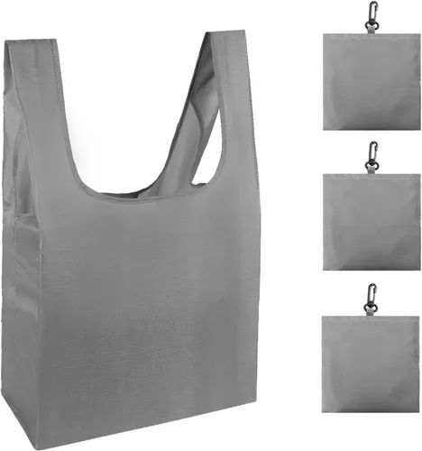 Miniatura 13 de HOLYLUCK Bolsas de comestibles reutilizables, bolsa de compras plegable resistente (estándar, 3 huellas de patas de perro)