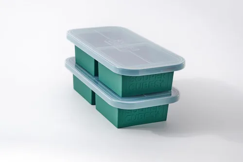 Miniatura 16 de Souper Cubes Bandeja de silicona para congelador de 2 tazas con tapa, perfecta para almacenar lasaña, sobras, salsas, comidas en porciones y más