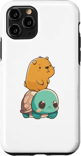 Miniatura 10 de Funda para iPhone 15 con diseño de tortuga y conejillo de indias para hombres, mujeres y niños