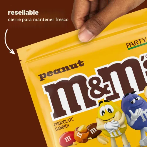 Miniatura 6 de M&M'S Dulces de Chocolate con Leche y Maní Paquete a Granel, Tamaño de Fiesta, Bolsa de 38 oz