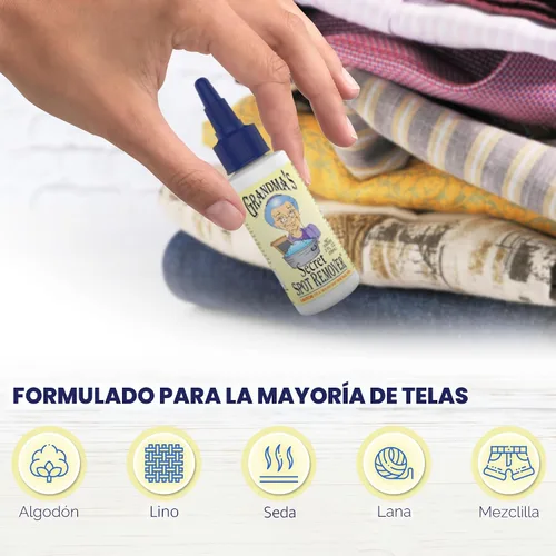 Miniatura 4 de Grandma's Secret - Removedor de manchas para ropa - Sin cloro, blanqueador ni toxinas - Removedor de manchas en telas que elimina manchas de aceite