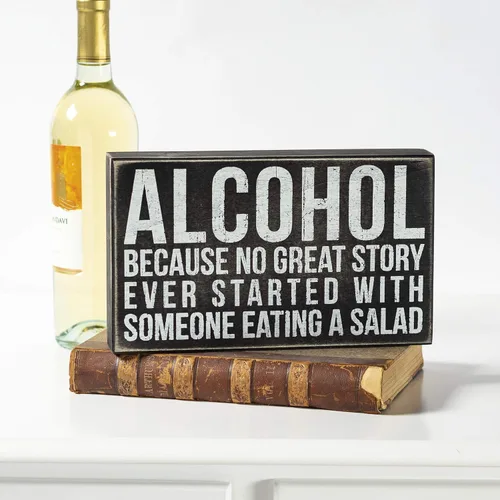 Miniatura 4 de Primitives by Kathy 19416 Classic Box Cartel, 10.0 x 6.0 in, alcohol. Rústico blanco y negro