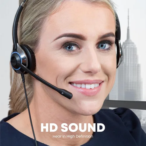 Miniatura 5 de TruVoice HD-550 Auriculares USB Premium para la oficina o centro de llamadas. Funciona con todos los sistemas telefónicos VoIP. Micrófono con Oreja