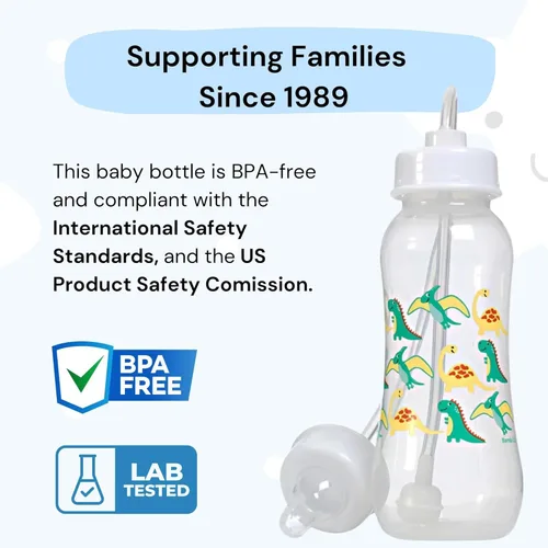 Miniatura 3 de Podee - Botella manos libres para bebé, sistema de alimentación anti-cólicos, Dinosaur