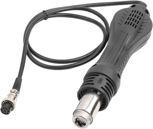 Mango de pistola de soldadura, negro/plata Conductividad eléctrica Pistola de soldadura de aire caliente Pieza de mano para 858 858D 8858 8586 878