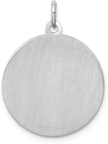 Miniatura 4 de Abalorio de plata de ley rodiada con diseño de disco de pastor alemán, 1.024in, 0.748in, estilo QC2686