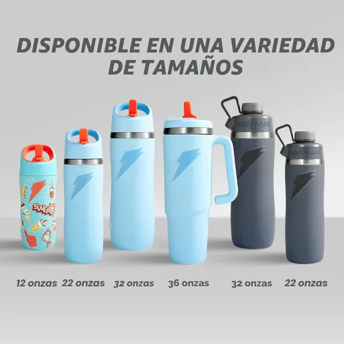 Miniatura 8 de Gatorade 'Overtime' - Botella de agua de acero inoxidable de 22 onzas, tapa con popote, color azul Azul claro