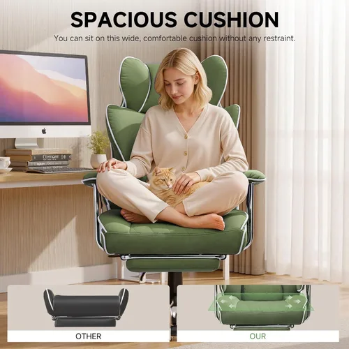 Miniatura 7 de COMHOMA Silla de juegos grande y alta con soporte lumbar de resorte de bolsillo, silla de oficina ergonómica con reposapiés, silla de escritorio