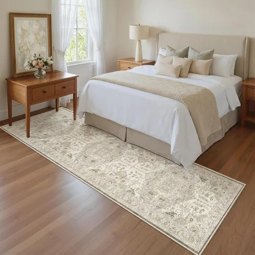 Miniatura 800 de Madane Tapete lavable de 2 x 10 pies para pasillo, cocina, recibidor, clásico, suave, antideslizante para interiores, casa de campo, baño, sala
