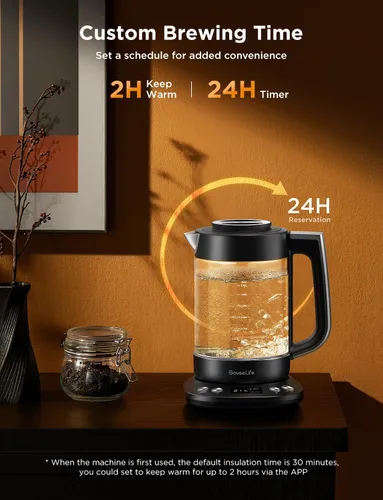 Miniatura 4 de GoveeLife - Hervidor Eléctrico Inteligente con Infusor de Té para Hojas Sueltas, Hervidor Eléctrico de Té de 1.7 L con Programa de Infusión, Control
