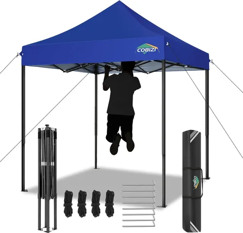 Miniatura 199 de COBIZI Tienda de campaña desplegable de 6.6 x 6.6 pies, toldo resistente, fácil de instalar, impermeable, para exteriores, fiestas, playa, jardín