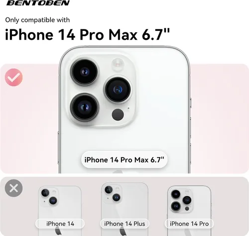 Miniatura 8 de BENTOBEN for iPhone 14 Pro Max Case, Soft Silicone Gel Rubber Bumper Microfiber Lining Hard Back Shockproof Protective Phone Cover for iPhone 14 Pro